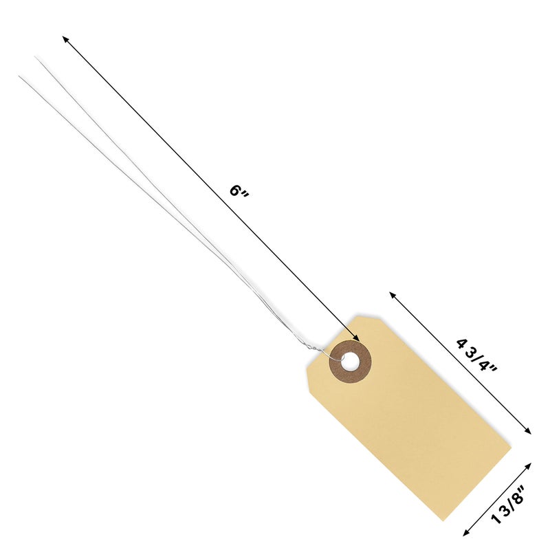 EZDOM String Tags with Wire Attached- #1, 2 3/4â€ x 1 3/8â€, Box of 500 Blank Shipping Tags with Wire and Reinforced Hole, Wired Labeling Tags - Image 3